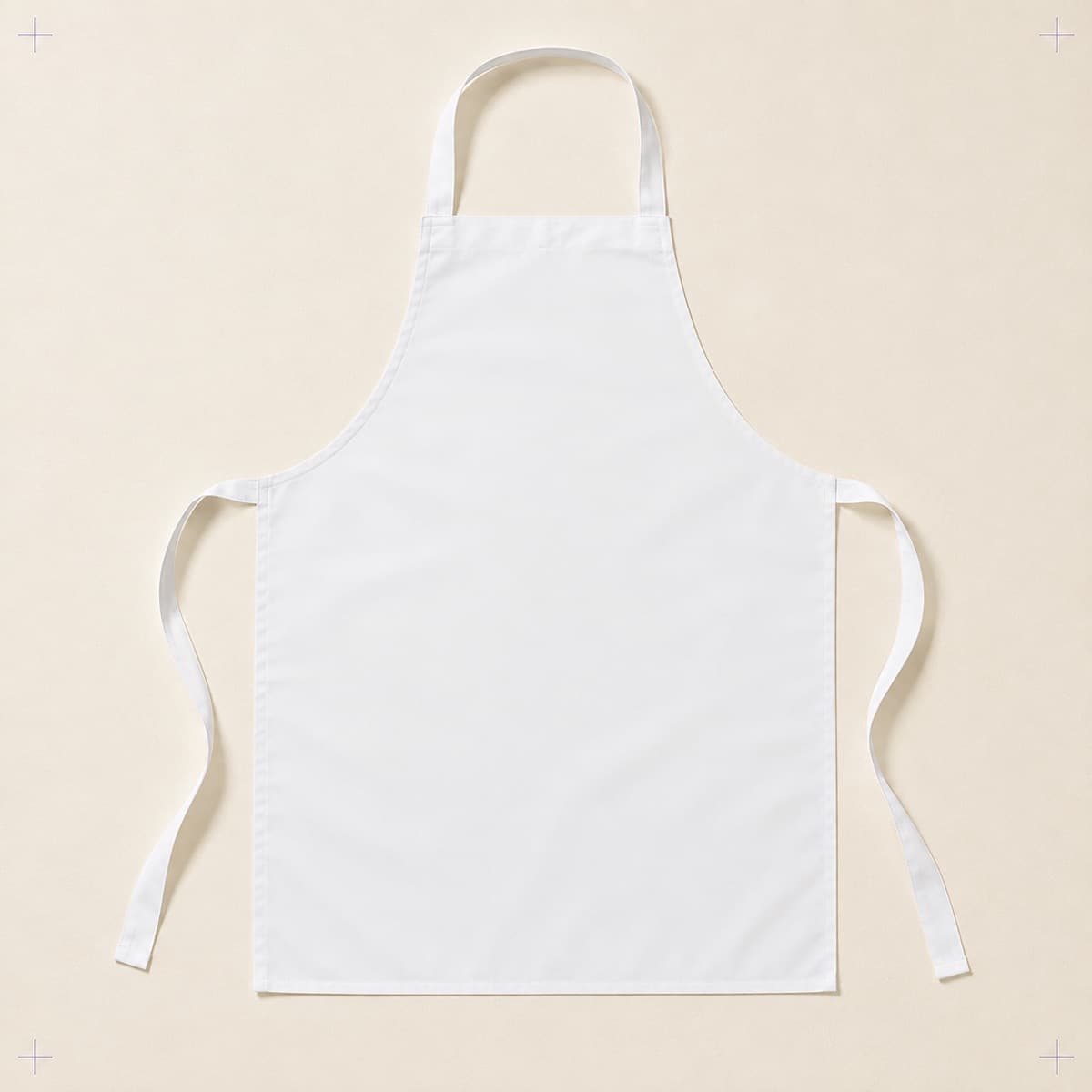 Apron, an unprinted blank photographed flat.
