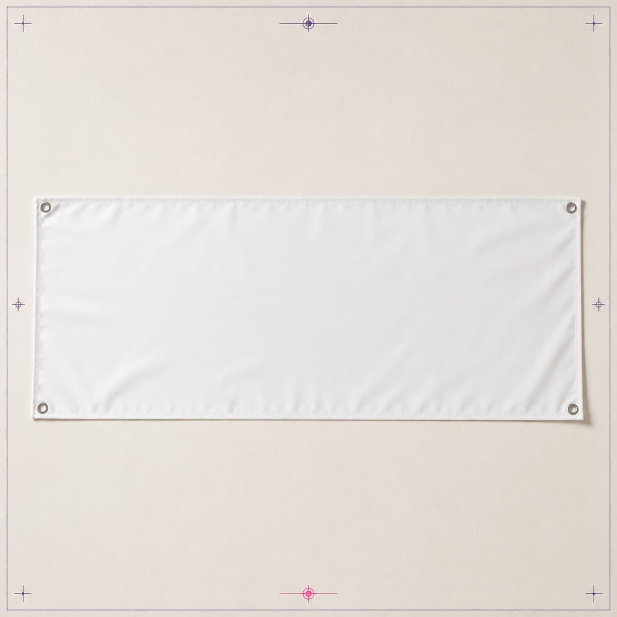 Banner 200 × 80 cm, an unprinted blank photographed flat.