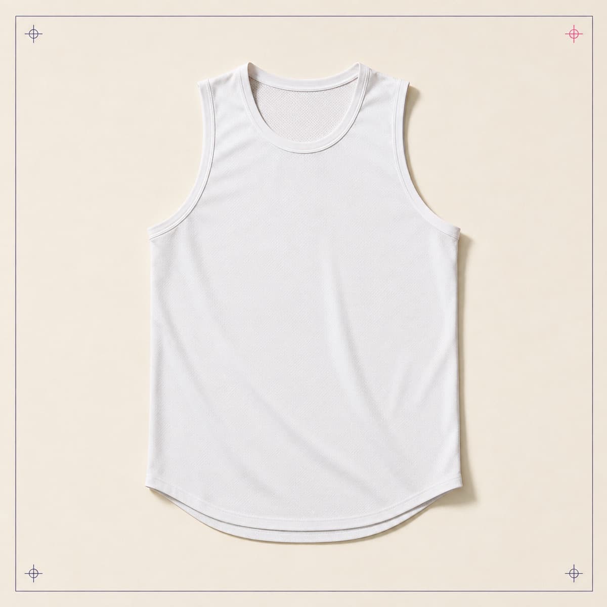 Basketball Jersey, an unprinted blank photographed flat.