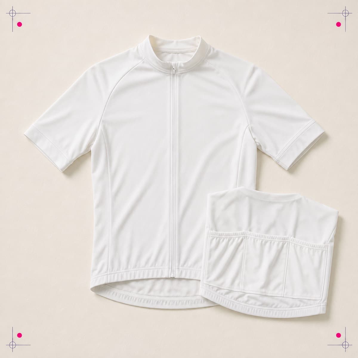 Cycling Jersey, an unprinted blank photographed flat.