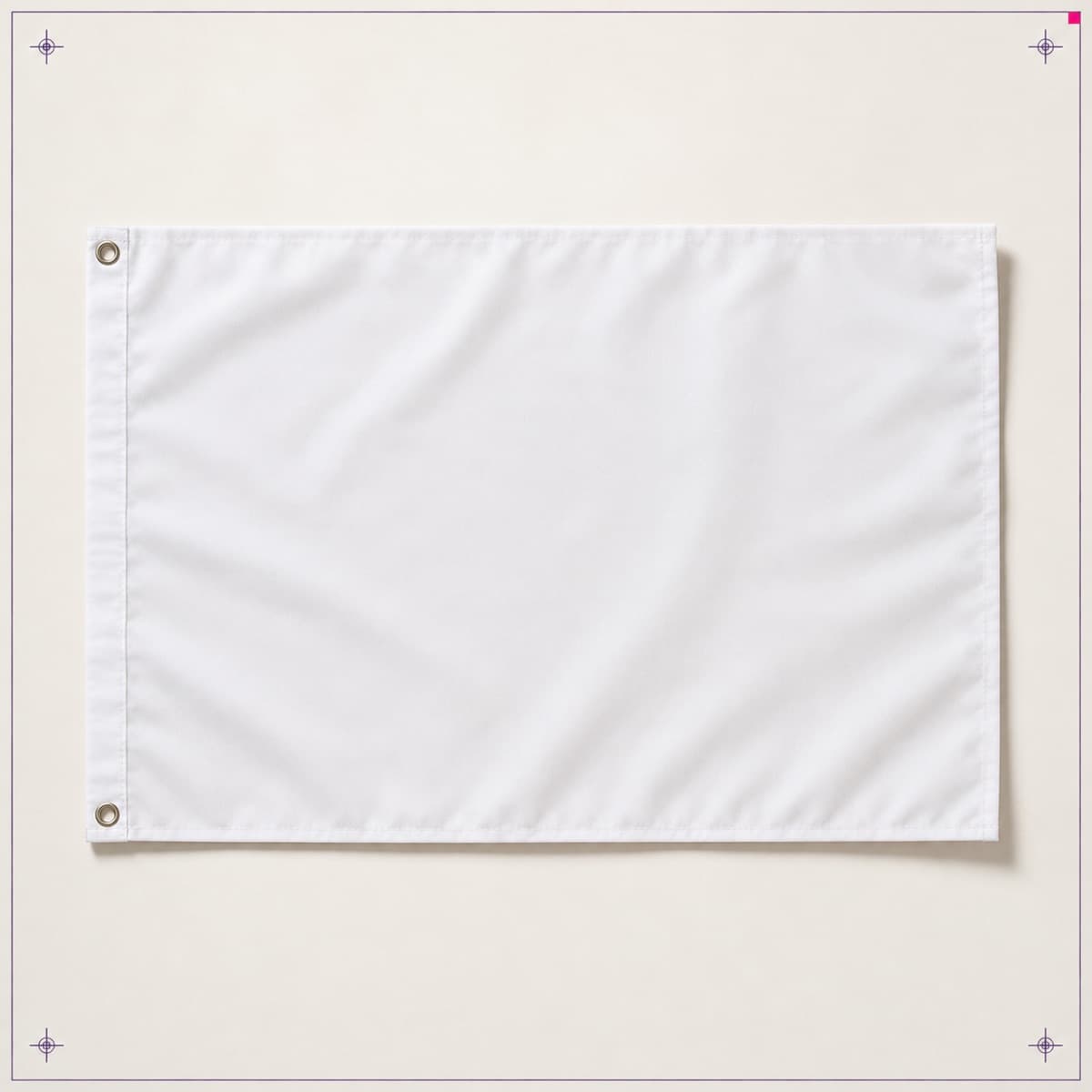 Flag 60 × 90 cm, an unprinted blank photographed flat.