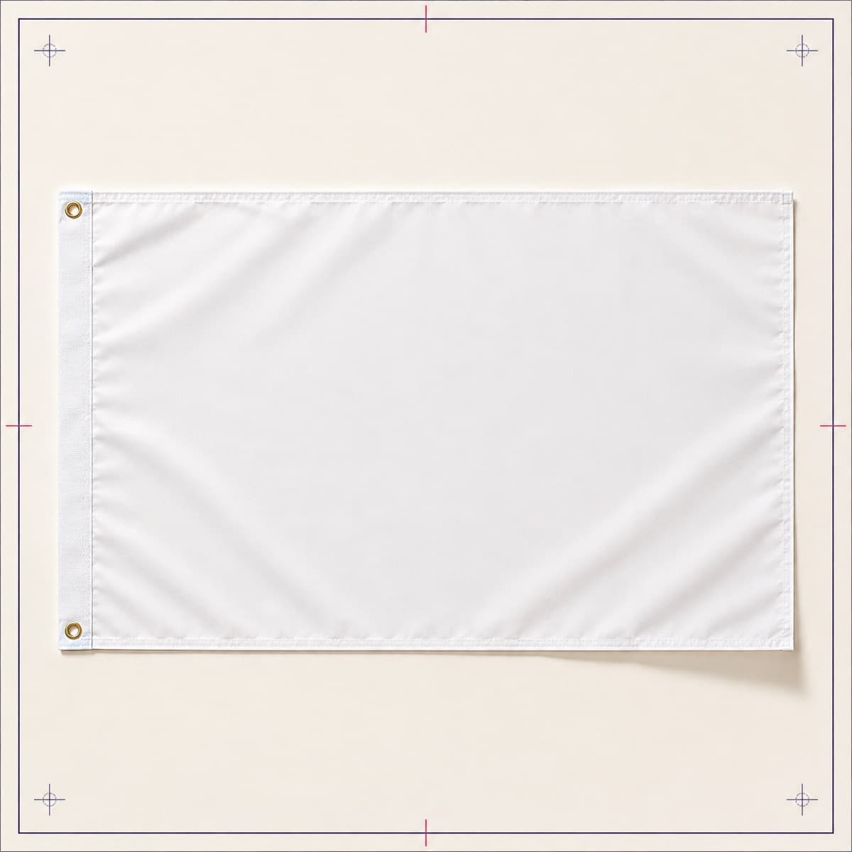 Flag 90 × 150 cm, an unprinted blank photographed flat.