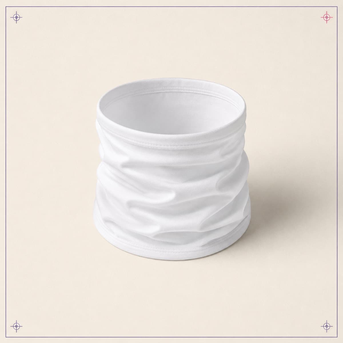 Neck Gaiter, an unprinted blank photographed flat.