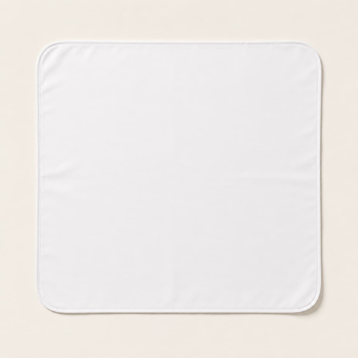 Printed Table Cloth 180 × 75 cm, an unprinted 100% polyester blank photographed flat on almond paper.