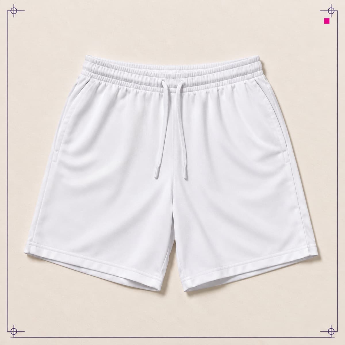 Training Shorts, an unprinted blank photographed flat.